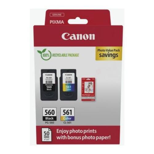 Canon cartucho de tinta negro / color (3713C008 / PG560+CL561) (Paquete Doble, multipack)