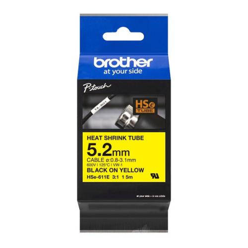 Brother heat shrink tube negro / amarillo (HSE611E)
