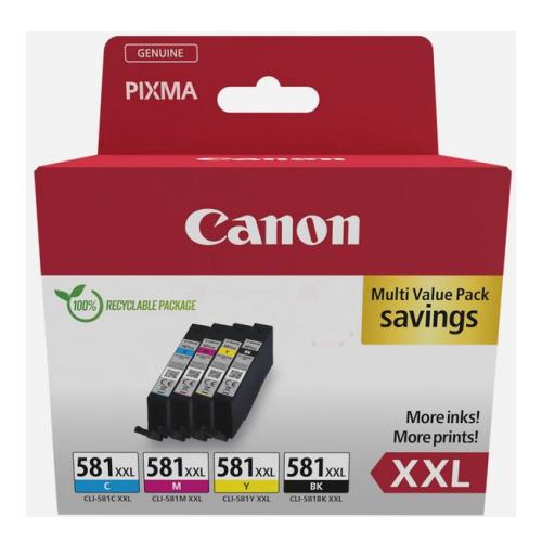 Canon cartucho de tinta negro / cian / magenta / amarillo (1998C006 / CLI581XXL) (multipack, alta capacidad)