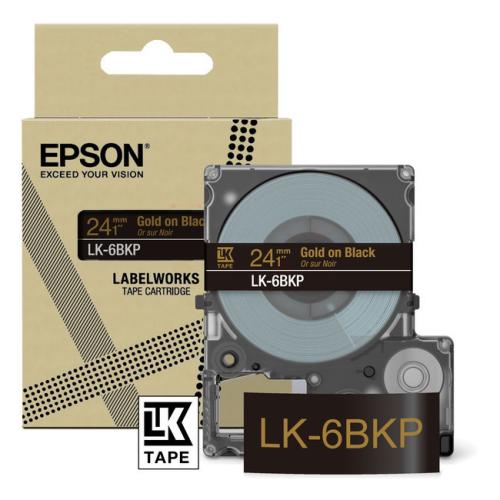 Epson etiquetas negro / dorado (C53S672096 / LK6BKP)