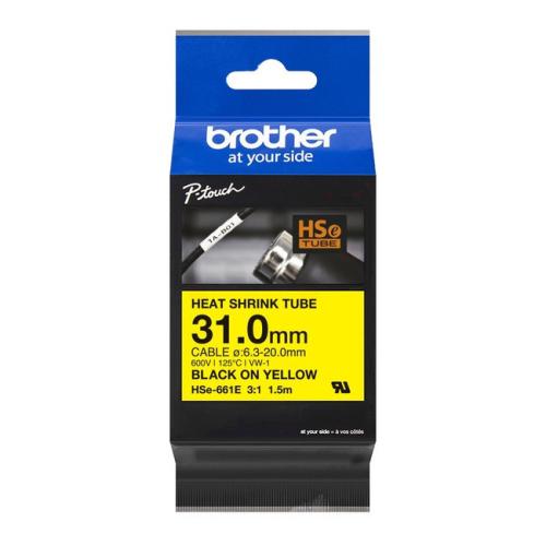 Brother heat shrink tube negro / amarillo (HSE661E)