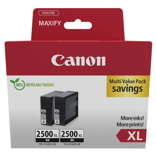Canon cartucho de tinta negro (9254B011 / PGI2500XLBK) (Paquete Doble)