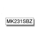Brother tape negro sobre blanco (MK231SBZ), 12mm, non laminated