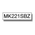 Brother tape negro sobre blanco (MK221SBZ), 9mm, non laminated
