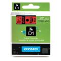 Dymo etiquetas negro sobre rojo (45017 / S0720570), 12mm, laminada