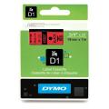 Dymo etiquetas negro sobre rojo (45807 / S0720870), 19mm, laminada