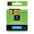 Dymo etiquetas negro sobre amarillo (45808 / S0720880), 19mm, laminada