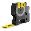 Dymo Banda de vinilo negro sobre amarillo (18433 / S0718470), 19mm, laminada