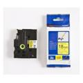 Brother tape negro sobre amarillo (TZEFX641), 18mm, flexible laminated