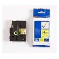 Brother tape negro sobre amarillo (TZEFX651), 24mm, flexible laminated