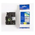 Brother tape negro sobre plata mate (TZEM961), 36mm, laminada