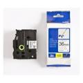Brother tape negro sobre blanco (TZEFX261), 36mm, flexible laminated