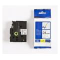 Brother tape negro sobre blanco (TZEFX251), 24mm, flexible laminated