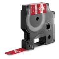 Dymo Banda de vinilo blanco sobre rojo (1805416), 12mm, laminada