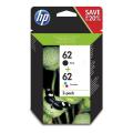 HP cartucho de tinta negro / color (N9J71AE / 62) (Paquete Doble, multipack)