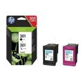 HP cartucho de tinta negro / color (N9J72AE / 301) (Paquete Doble, multipack)
