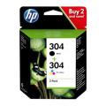 HP cartucho de tinta negro / color (3JB05AE / 304) (Paquete Doble, multipack)