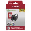 Canon Cartucho de tinta / papel fotográfico negro / color (6205C004 / PG585CL586) (Paquete Doble, multipack)